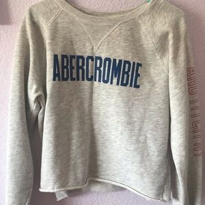GREY ABERCROMBIE CROPPED SWEATER